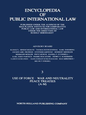 cover image of Use of Force · War and Neutrality Peace Treaties (A-M)